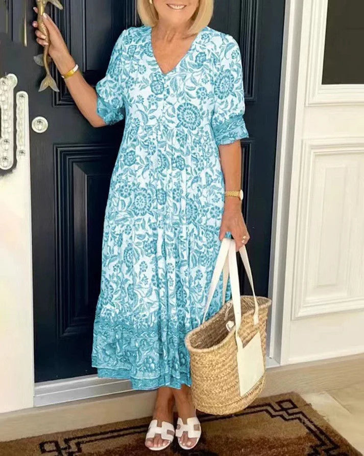 Yara | Elegante jurk met bloemenprint en V-hals