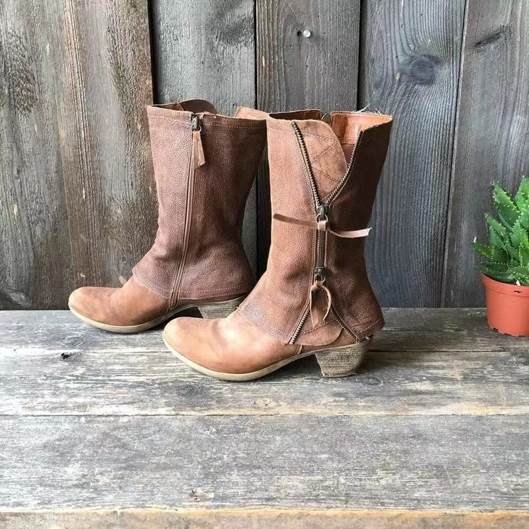 Machteld | Leren Herfstlaarzen