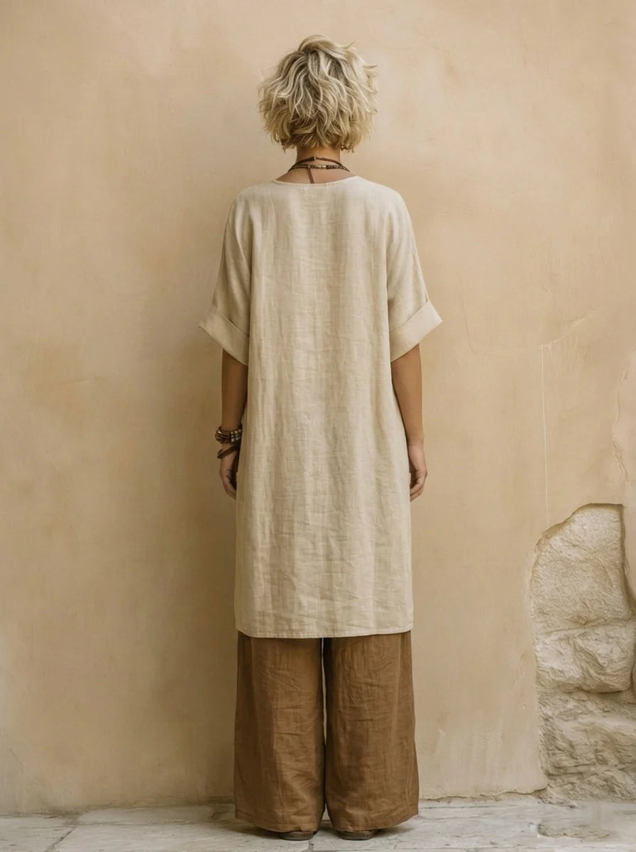 Yara | Lange bohemien-set met borduursels