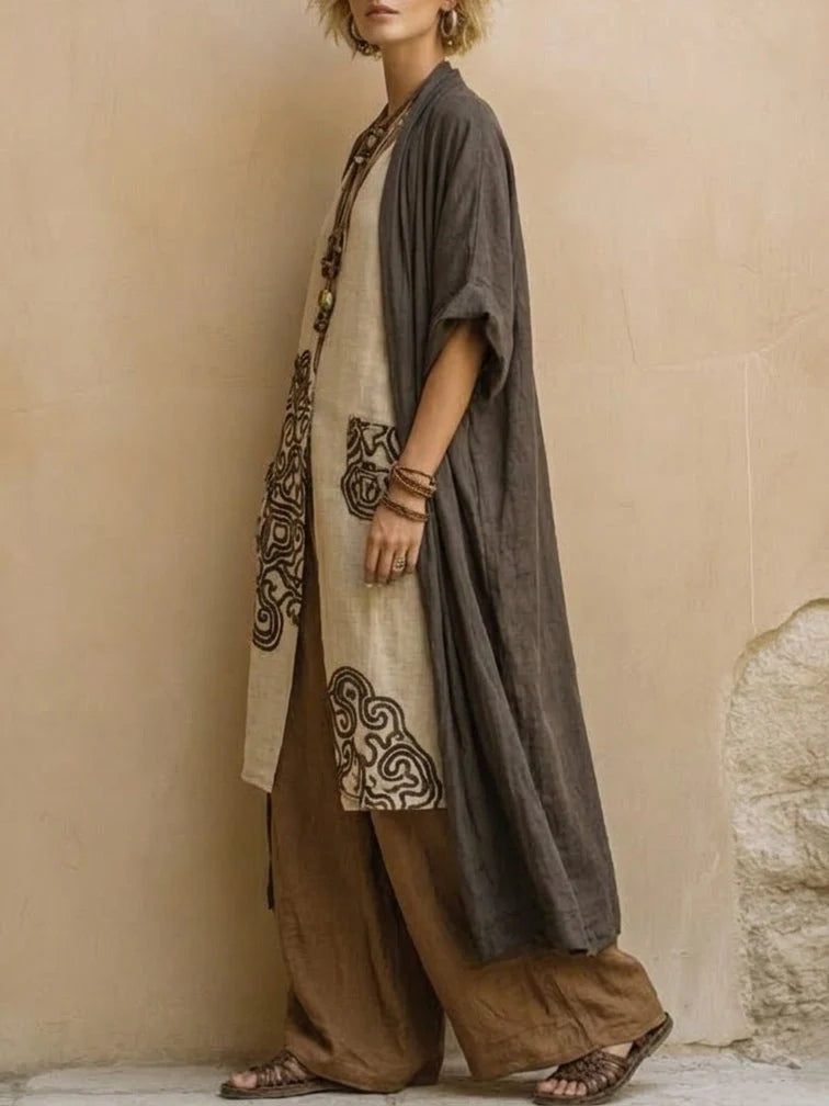 Yara | Lange bohemien-set met borduursels
