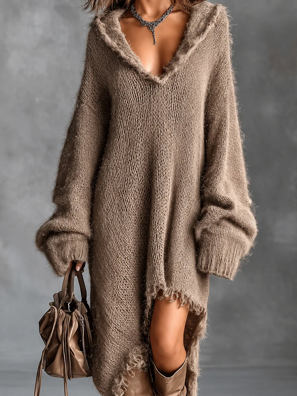 Katinka | Midi-Jurk Met Capuchon
