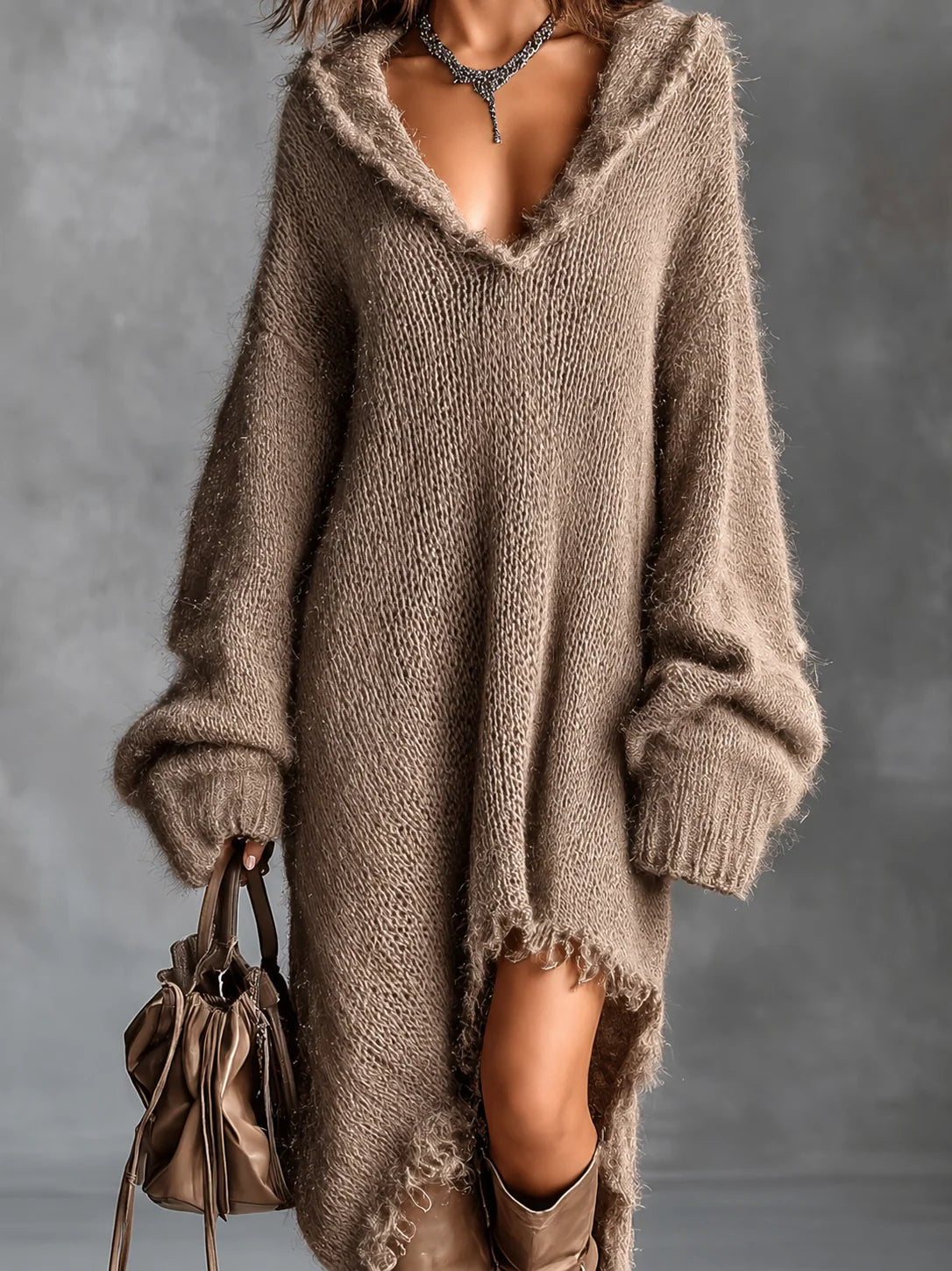 Katinka | Midi-Jurk Met Capuchon