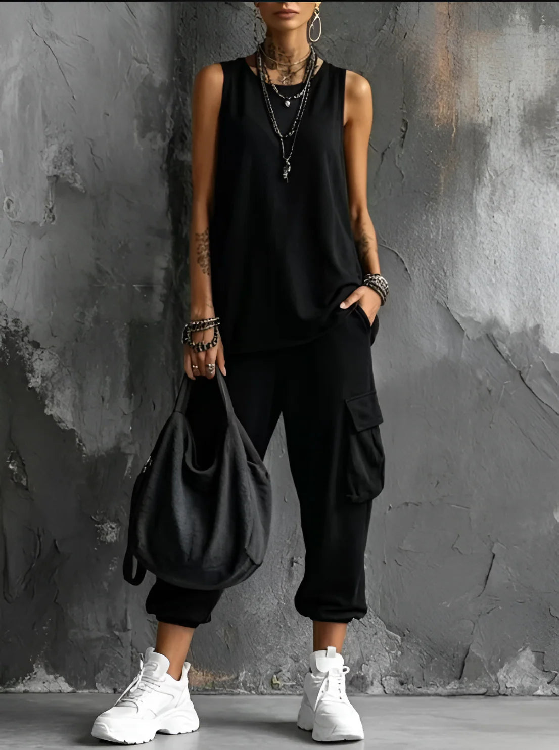 Bente | Casual set met losse pasvorm en zakken