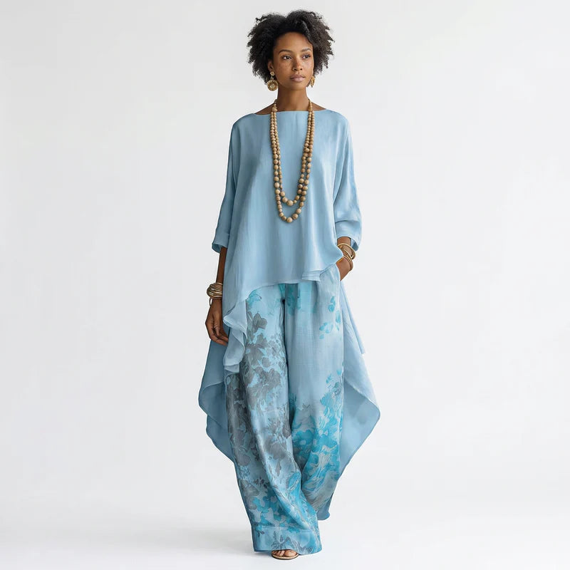 Brigitte | Tweedelige set met asymmetrische tuniek