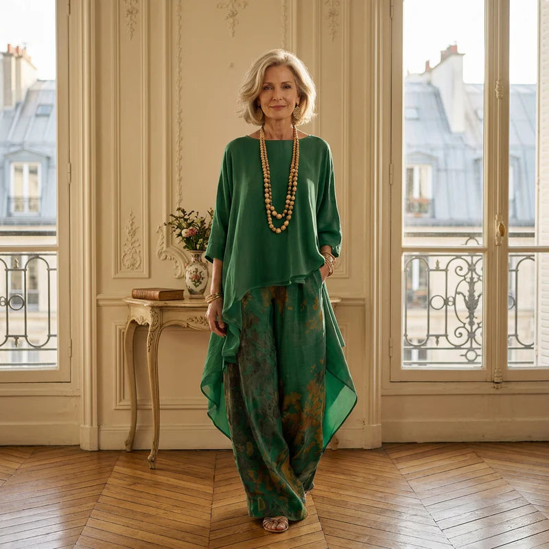 Brigitte | Tweedelige set met asymmetrische tuniek