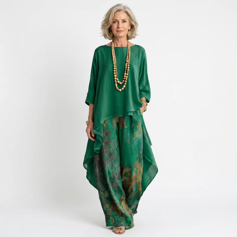 Brigitte | Tweedelige set met asymmetrische tuniek